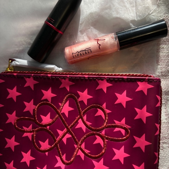 MAC Viva Glam Ariana Grande Lipstick + Lipglass + Cosmetic Bag - Picture 4 of 5
